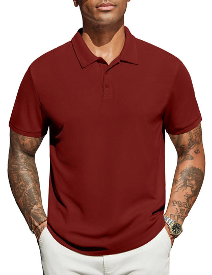 COOFANDY Classic Waffle Polo Shirt for Men